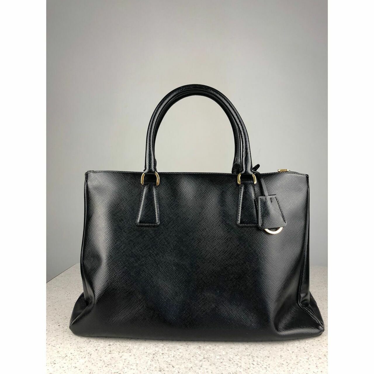 Prada Saffiano Vernic Nero BN2274 Satchel Bag