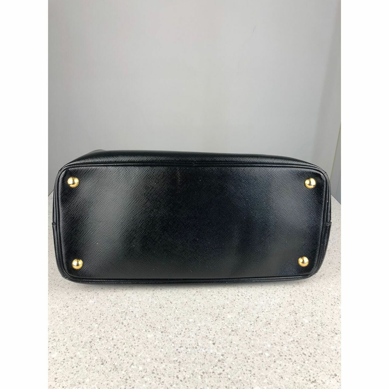 Prada Saffiano Vernic Nero BN2274 Satchel Bag