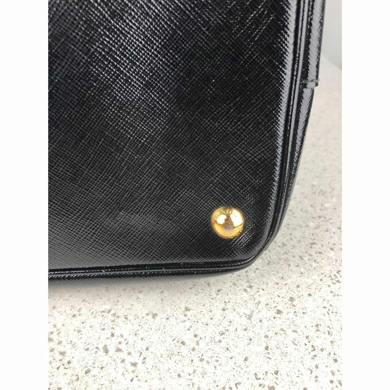 Prada Saffiano Vernic Nero BN2274 Satchel Bag