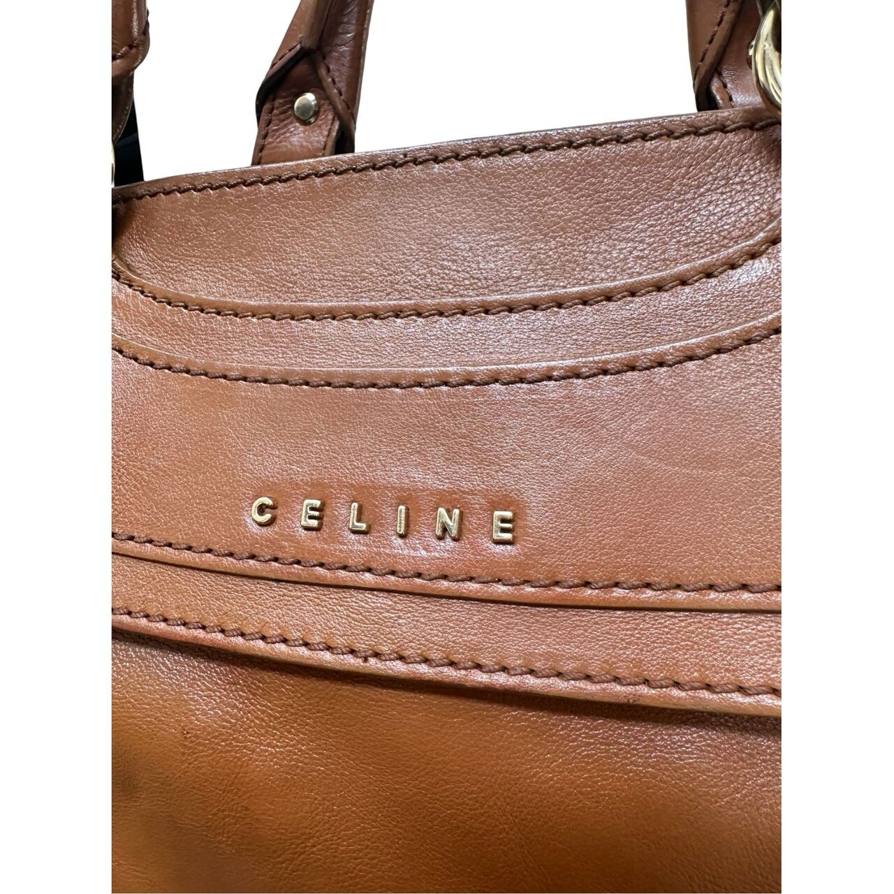 Celine Brown Leather Boogie Handbag