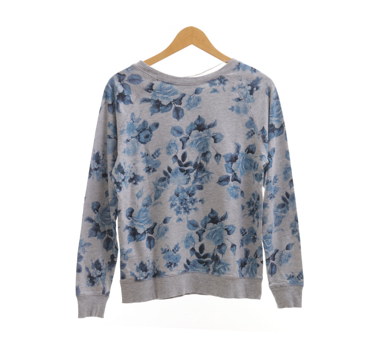 Pull & Bear Grey & Blue Floral Sweater