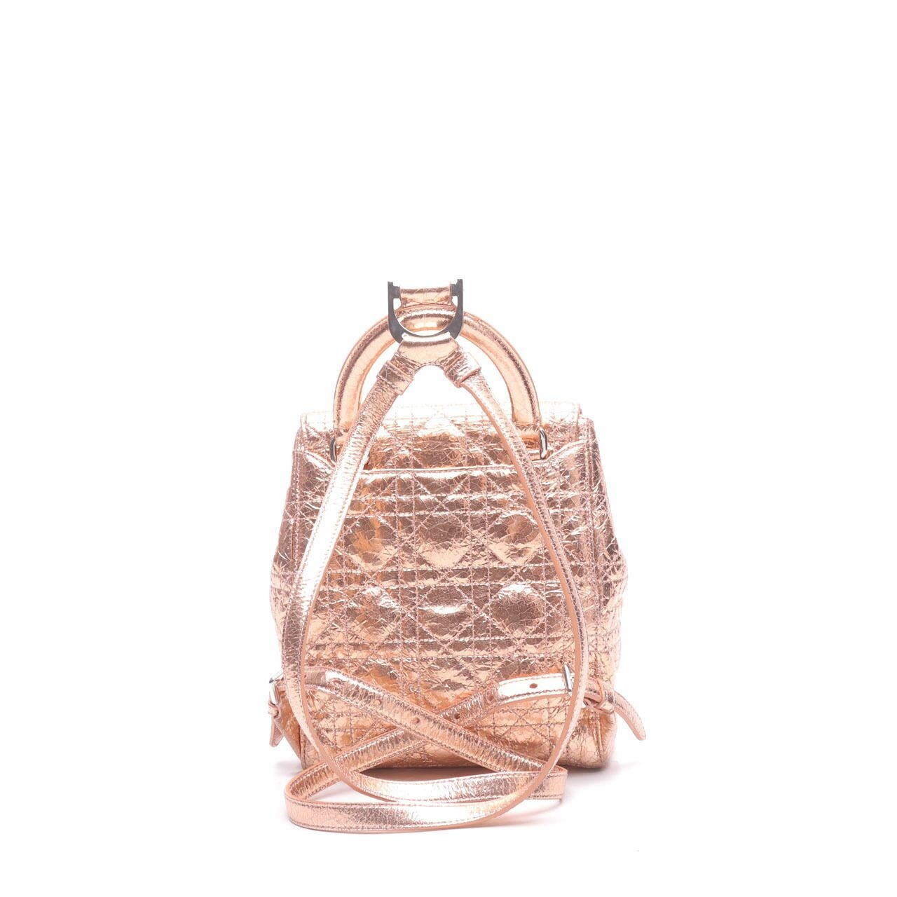 Christian Dior Stardust Metallic Rose Gold Leather Backpack