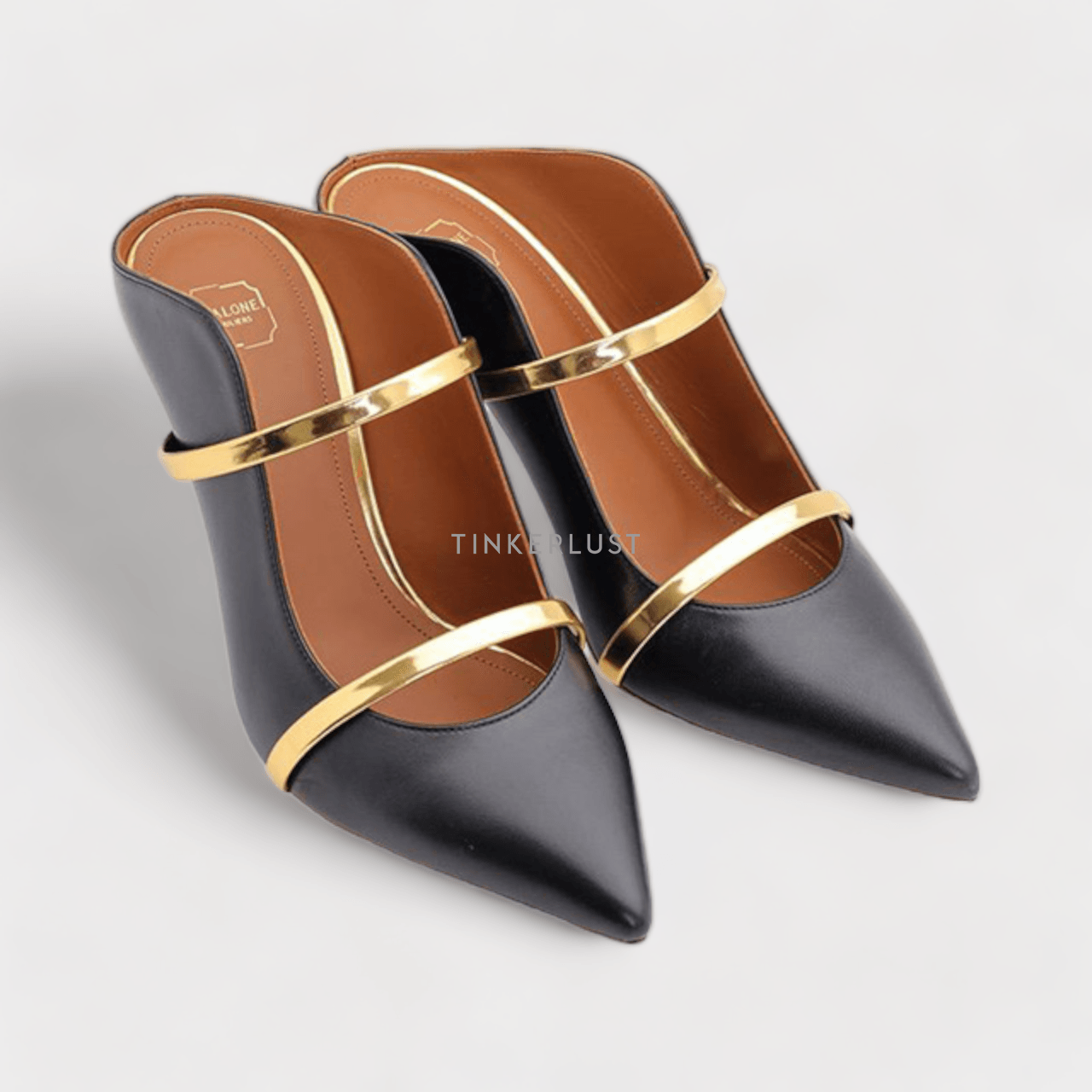 Malone Souliers Maureen Pumps 70mm in Black/Gold Heels	