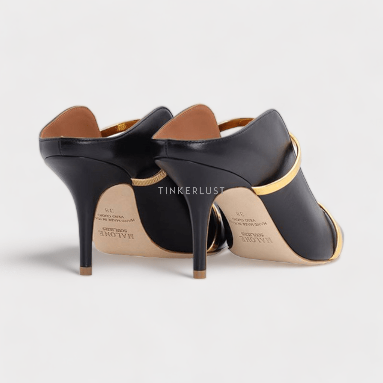 Malone Souliers Maureen Pumps 70mm in Black/Gold Heels	