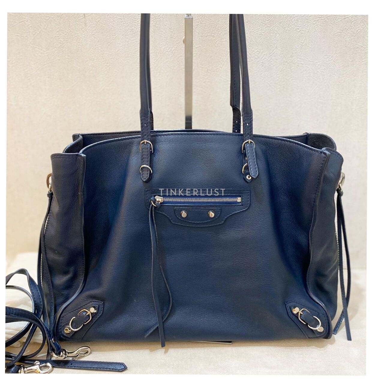 Balenciaga Papier B4 Zip Tote in Dark Navy SHW 2018 Tote Bag