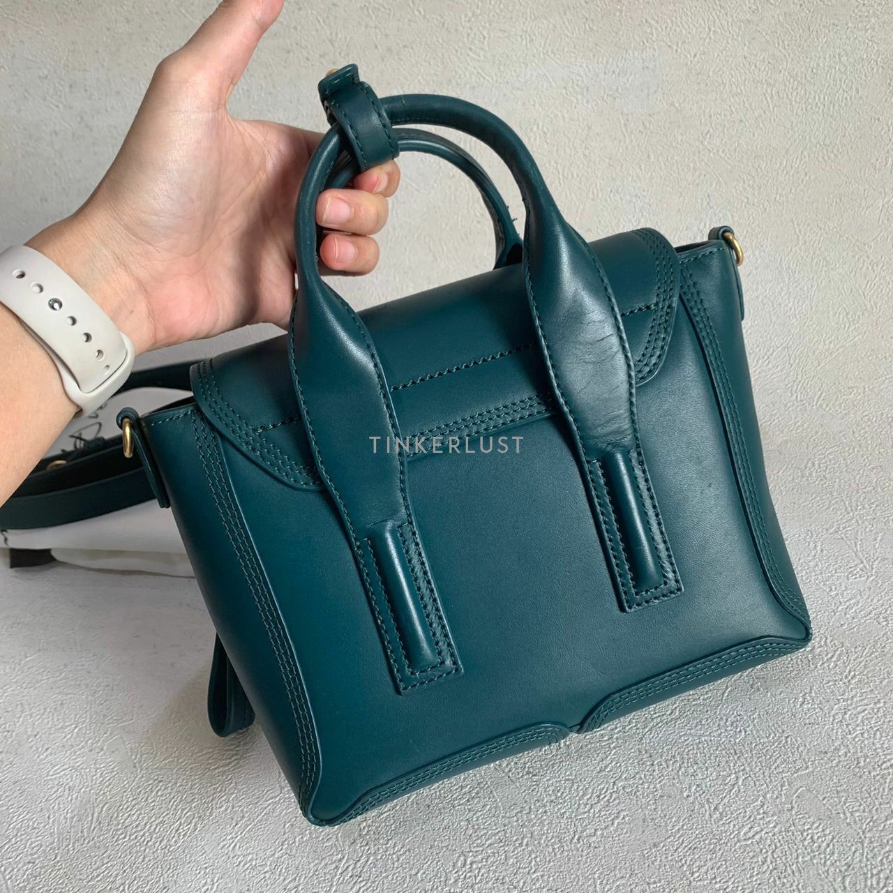 3.1 Phillip Lim Mini Pashli in Forest Green Calfskin GHW Satchel