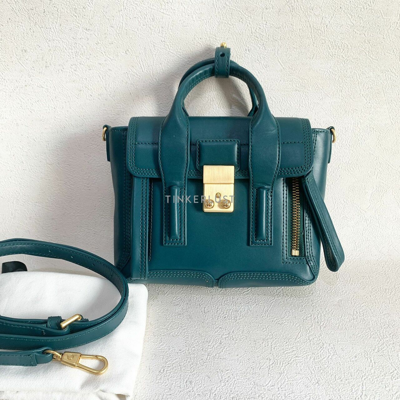 3.1 Phillip Lim Mini Pashli in Forest Green Calfskin GHW Satchel