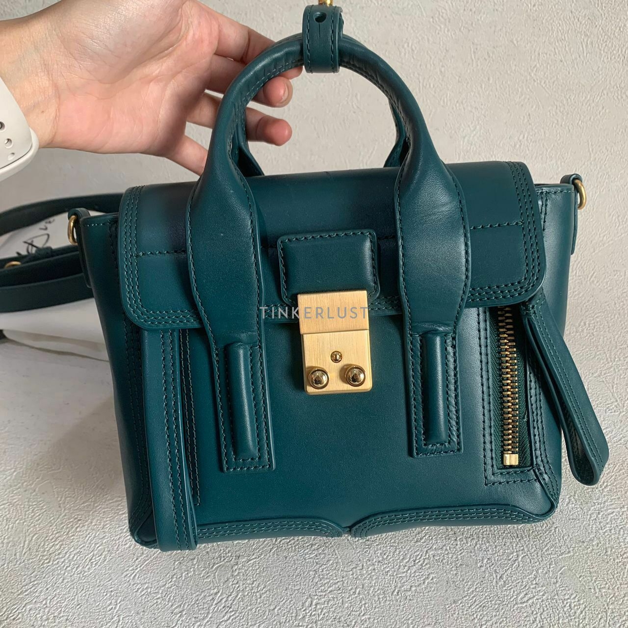 3.1 Phillip Lim Mini Pashli in Forest Green Calfskin GHW Satchel