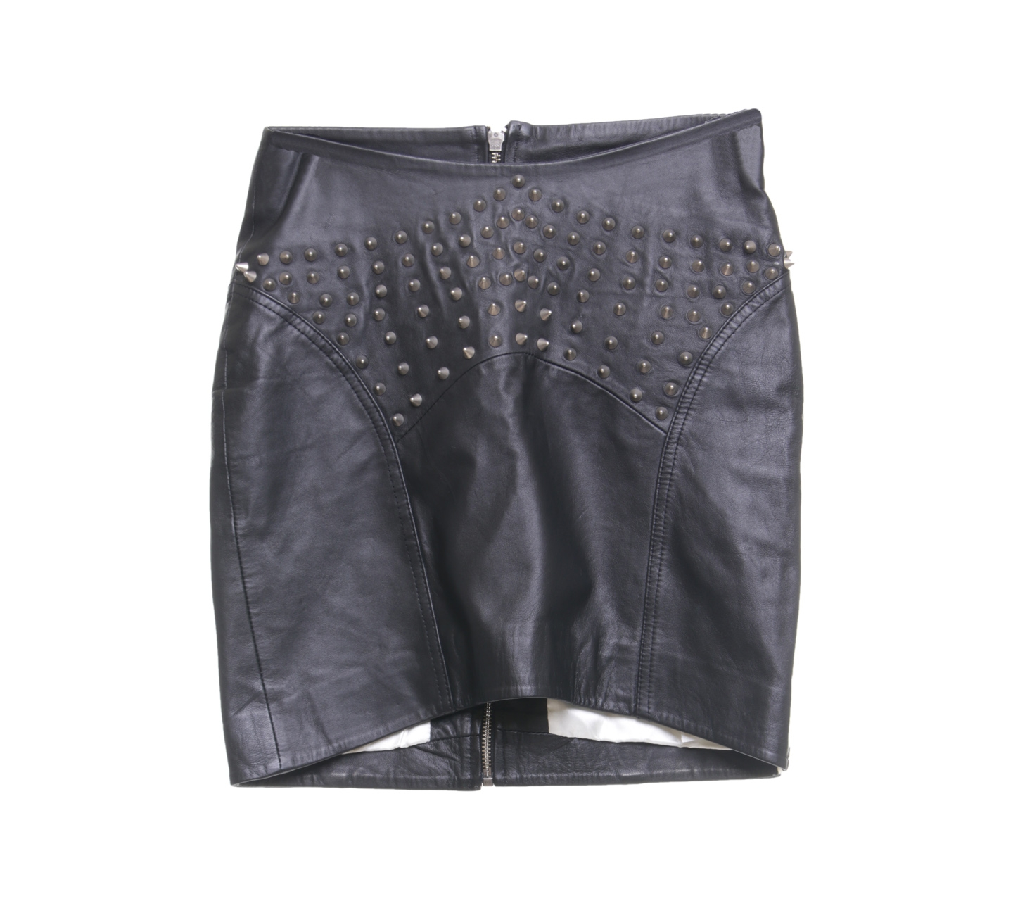 One Teaspoon Black Faux Leather Studded Mini Skirt