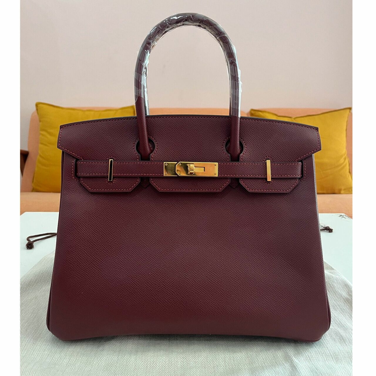 Hermes Birkin 30 Rouge H Epsom GHW Stamp T Handbag