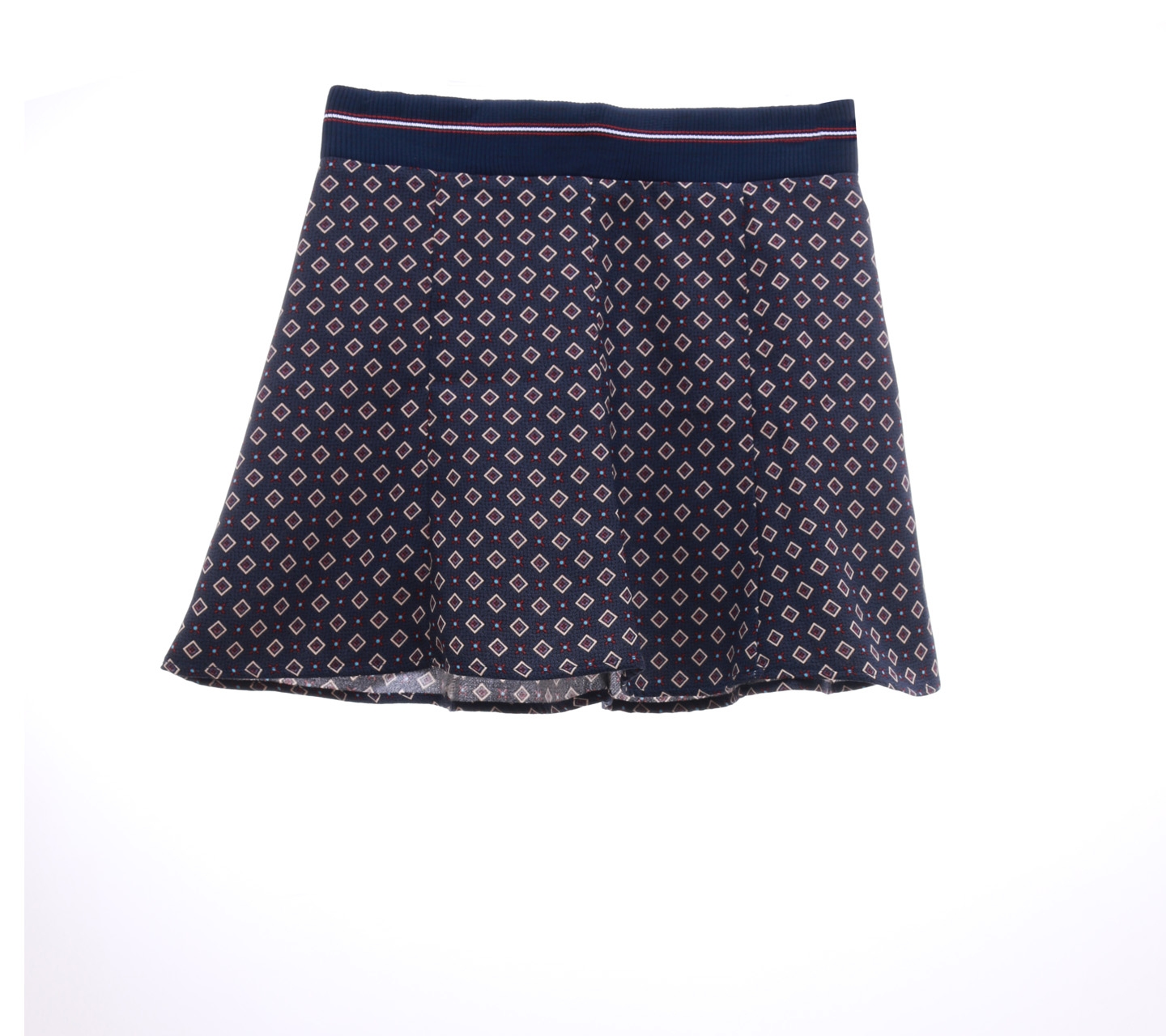 Zara Navy Pattern Mini Skirt