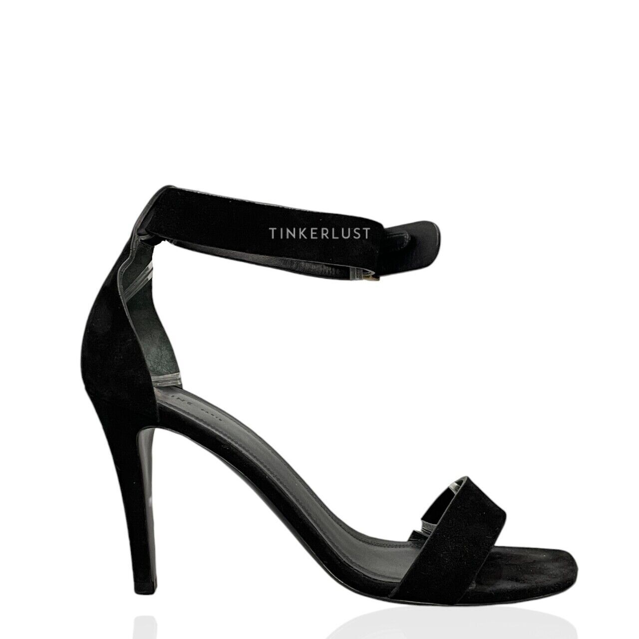 Celine Ankle Strap Open-toe Suede Black Heels