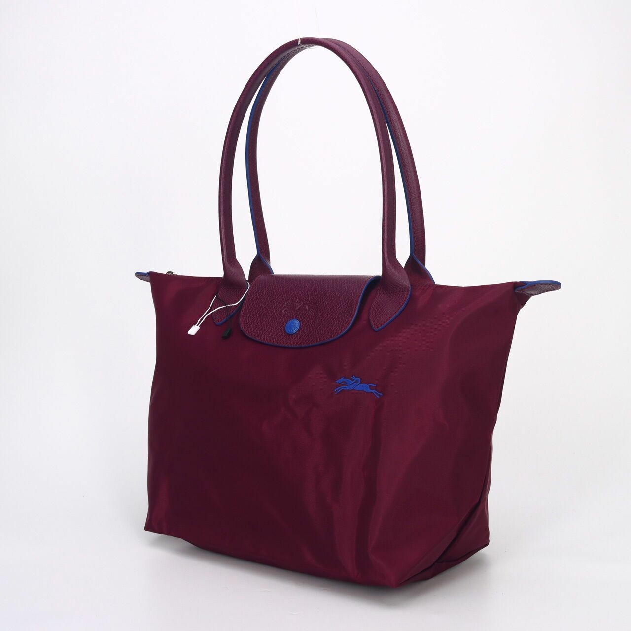 Longchamp Le Pliage Small Long Handle Prune Dark Purple Shoulder Bag