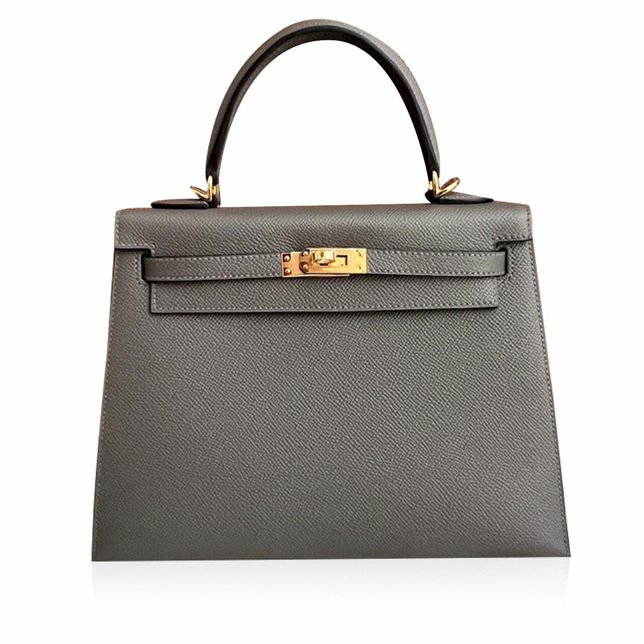 Hermes Kelly 25 Griss Meyer epsel GHW #U Handbag