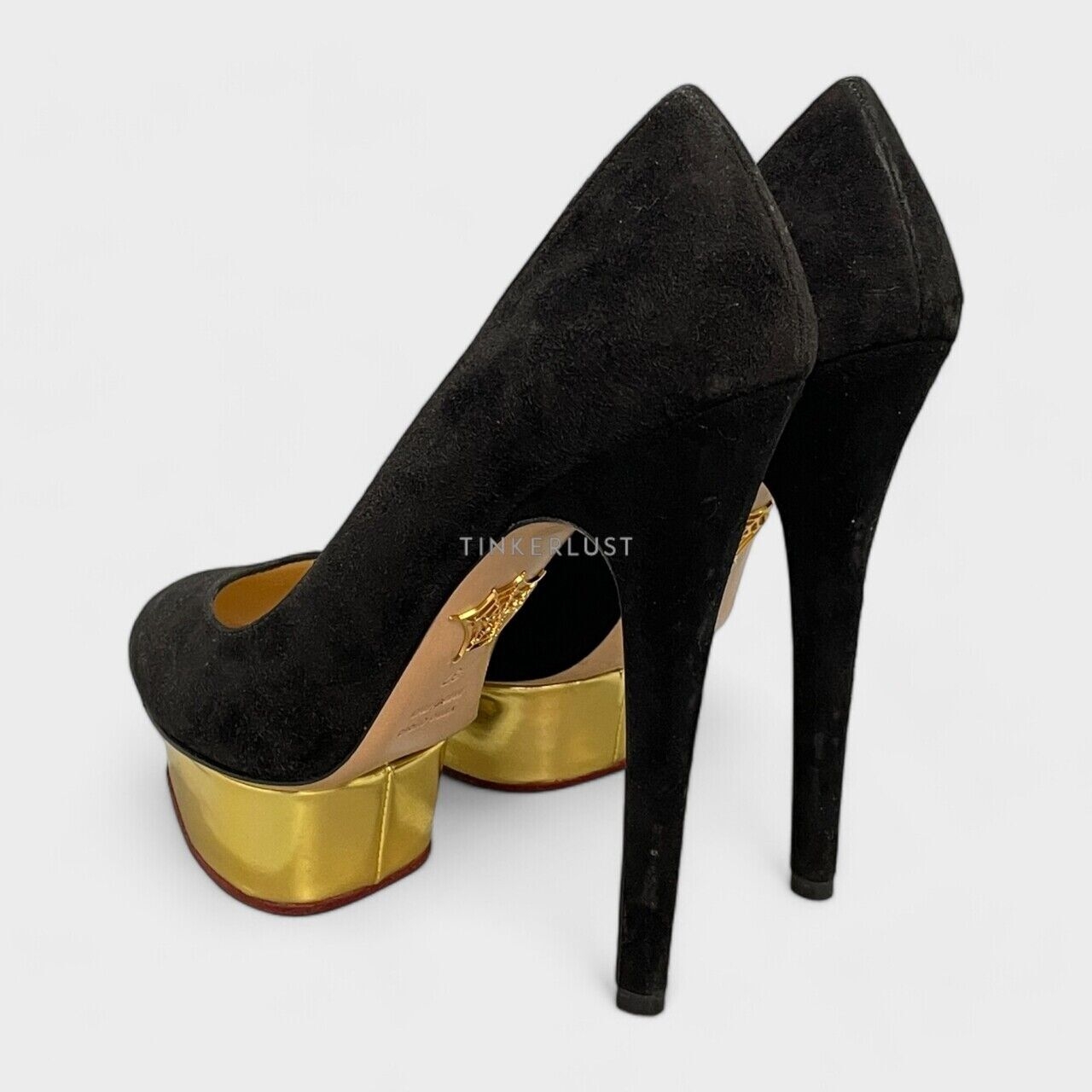 Charlotte Olympia Dolly Suede Black Pumps Heels