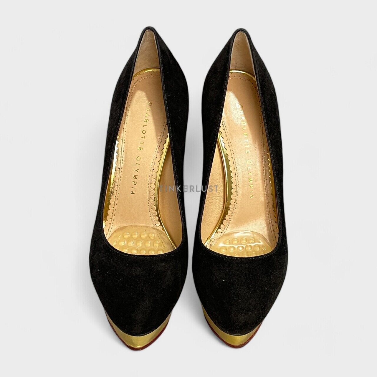 Charlotte Olympia Dolly Suede Black Pumps Heels