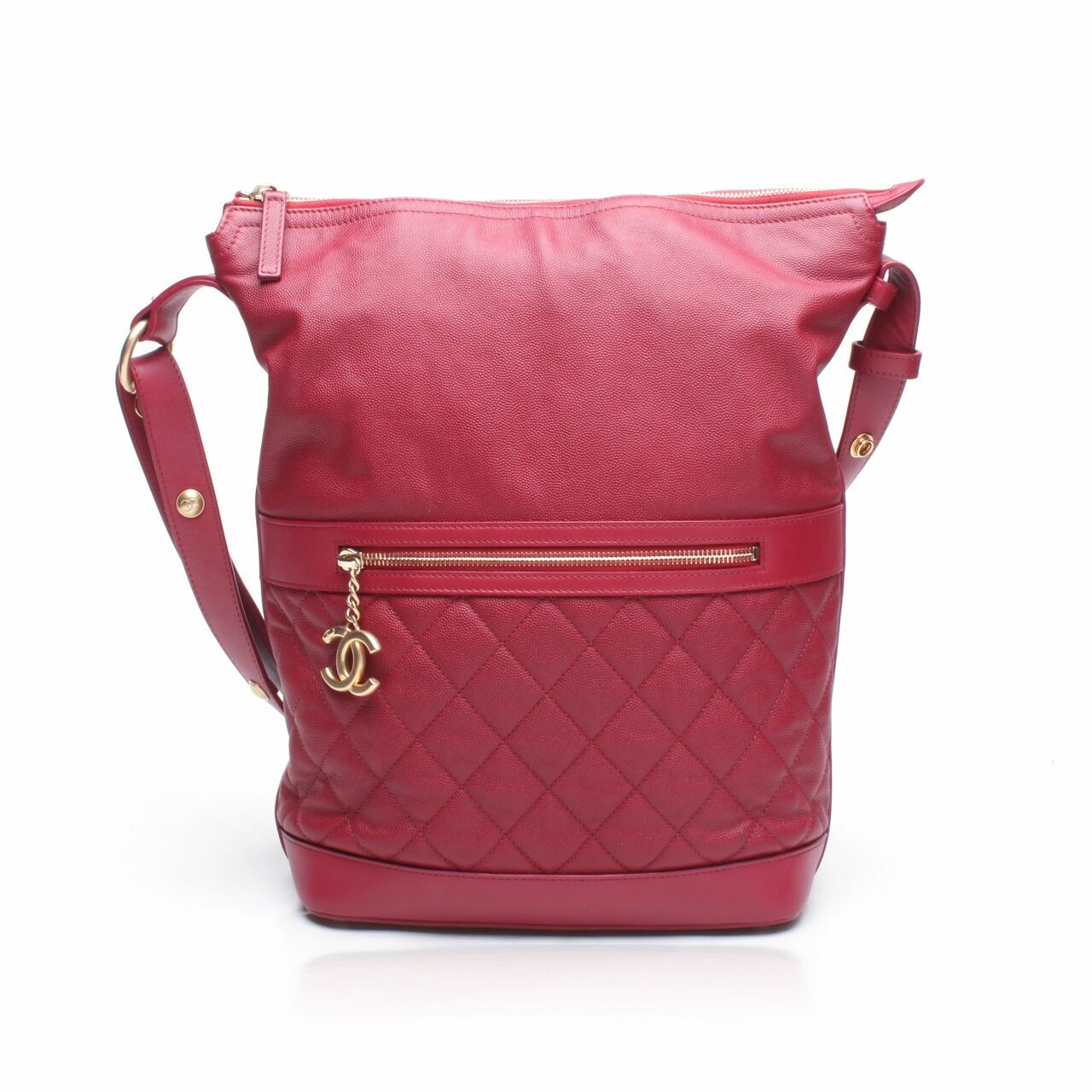 Chanel Red Hobo Shoulder Bag