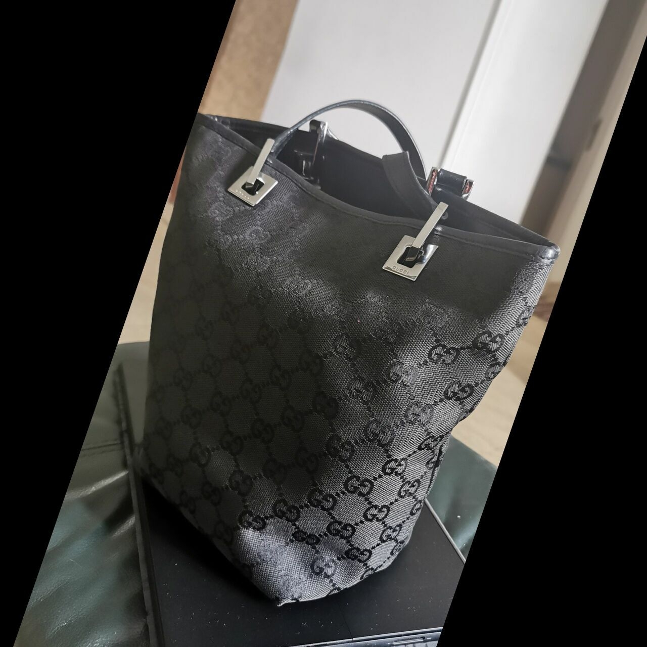 Gucci Black Geometric Tote Bag