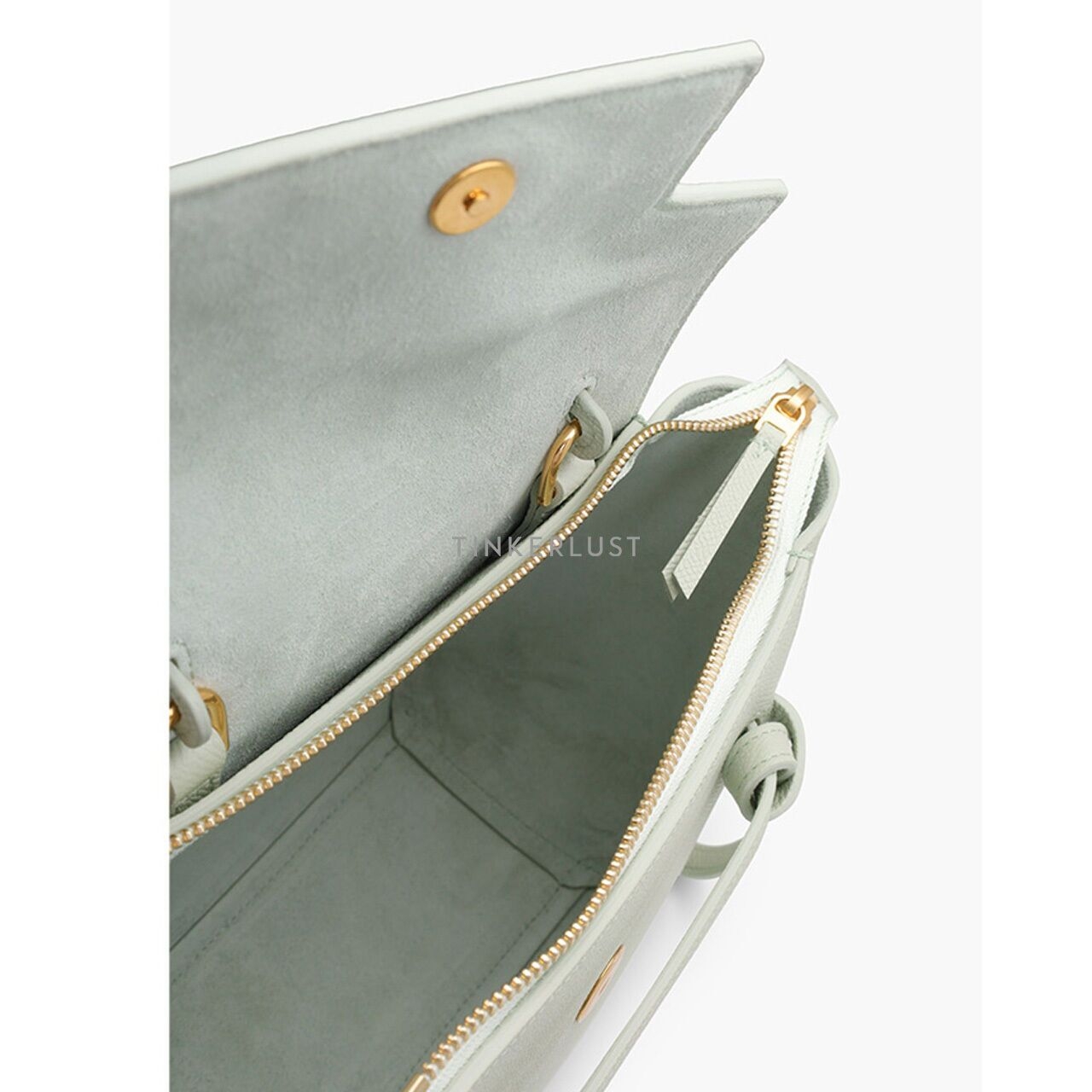 Celine Nano Belt Bag Jade Grained Leather Satchel