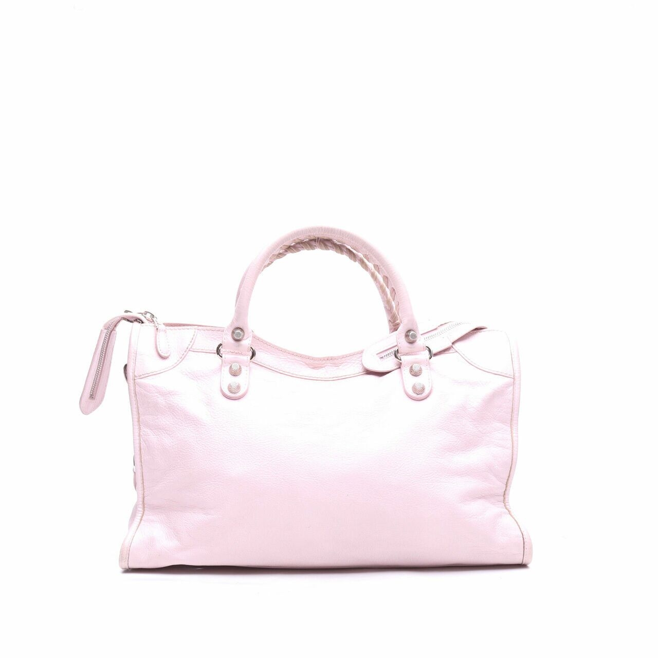 Balenciaga Gold Hardware City Rose Poudre Satchel Bag