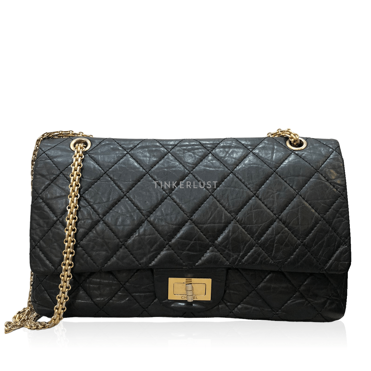 Chanel Reissue Black Calfskin GHW # 12 Shoulder Bag