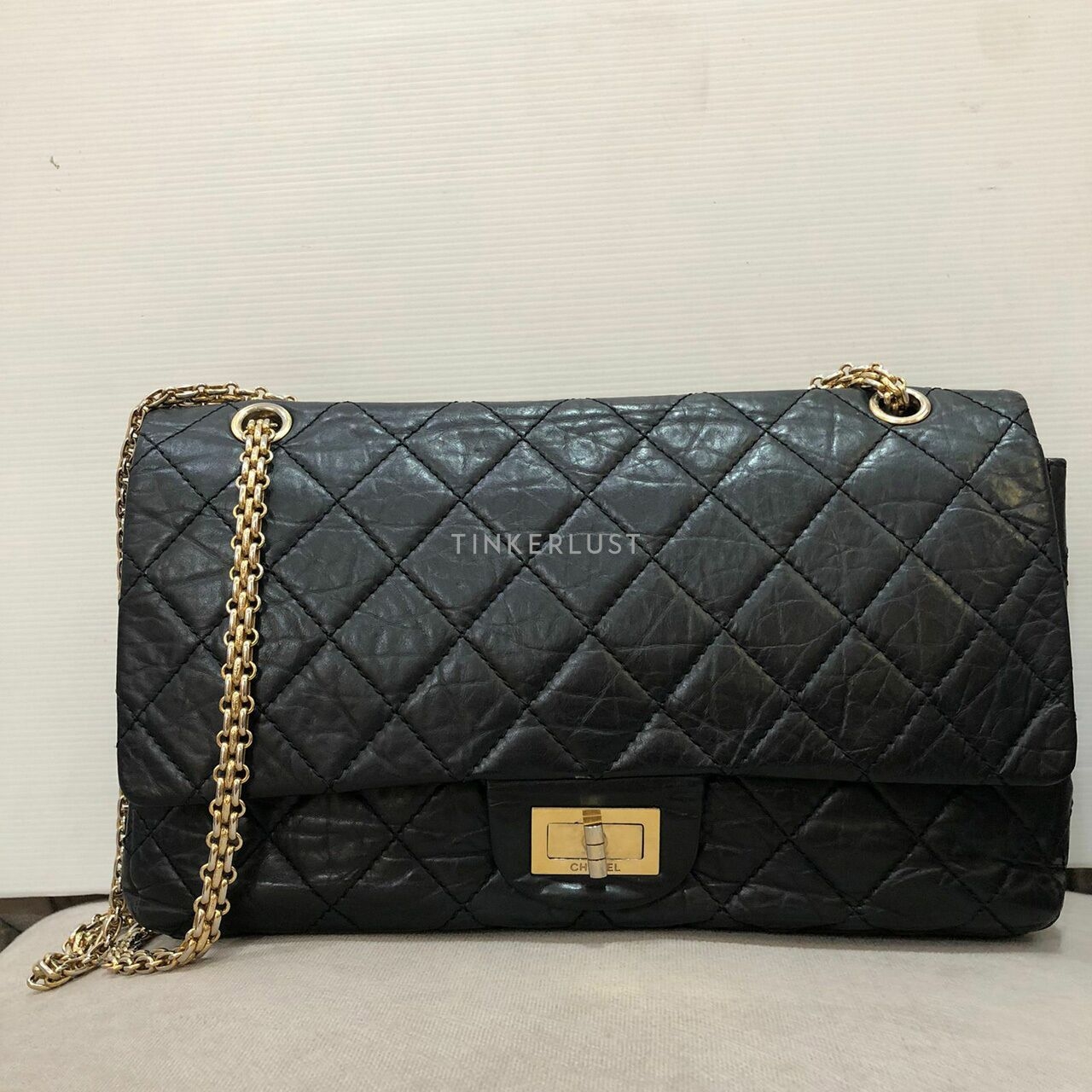 Chanel Reissue Black Calfskin GHW # 12 Shoulder Bag