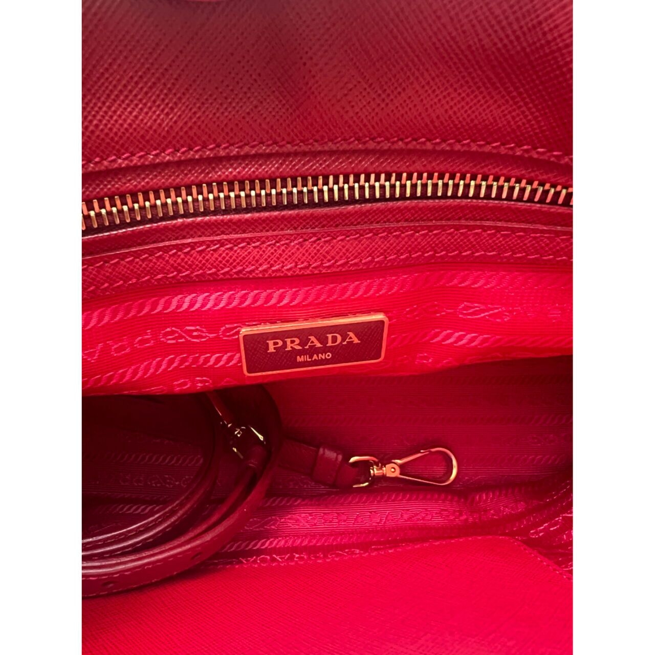 Prada Saffiano Double Zipper Medium Handbag