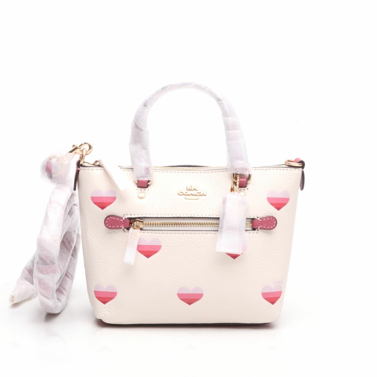 Coach CA793 Mini Gallery Chalk Heart Print Satchel