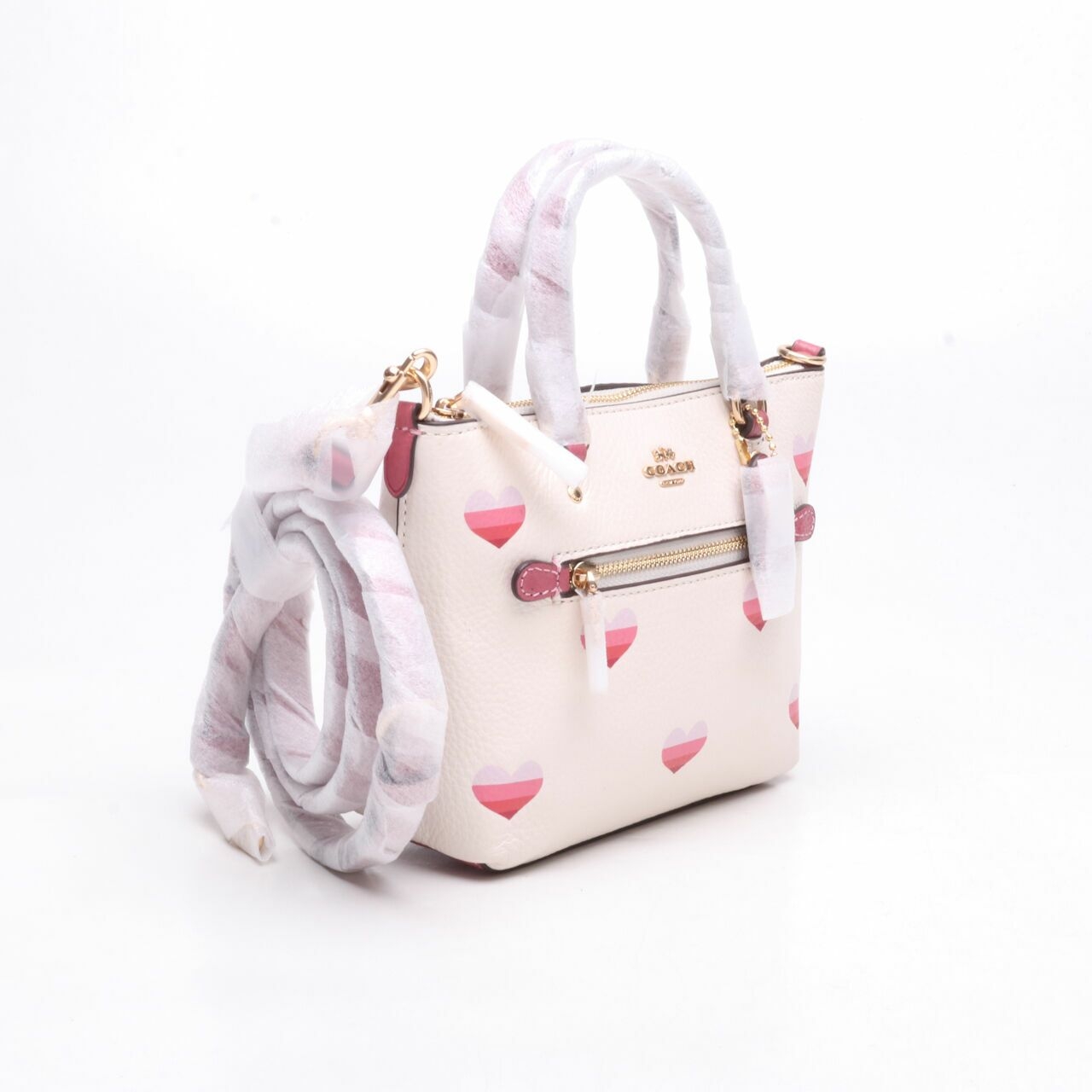 Coach CA793 Mini Gallery Chalk Heart Print Satchel