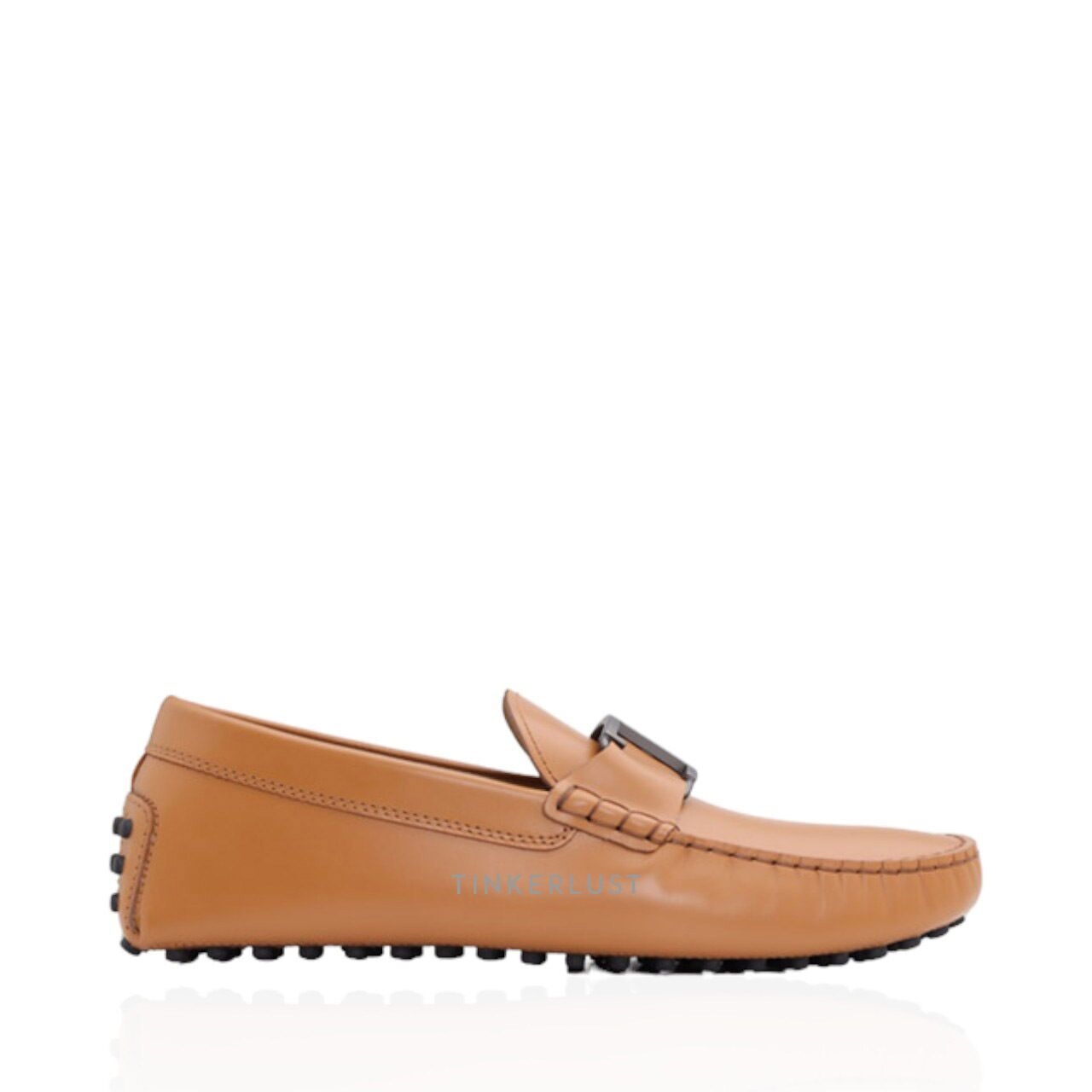 Tod's Men T Timeless Gommino Driving Shoes in Camel Brown Smooth Leather