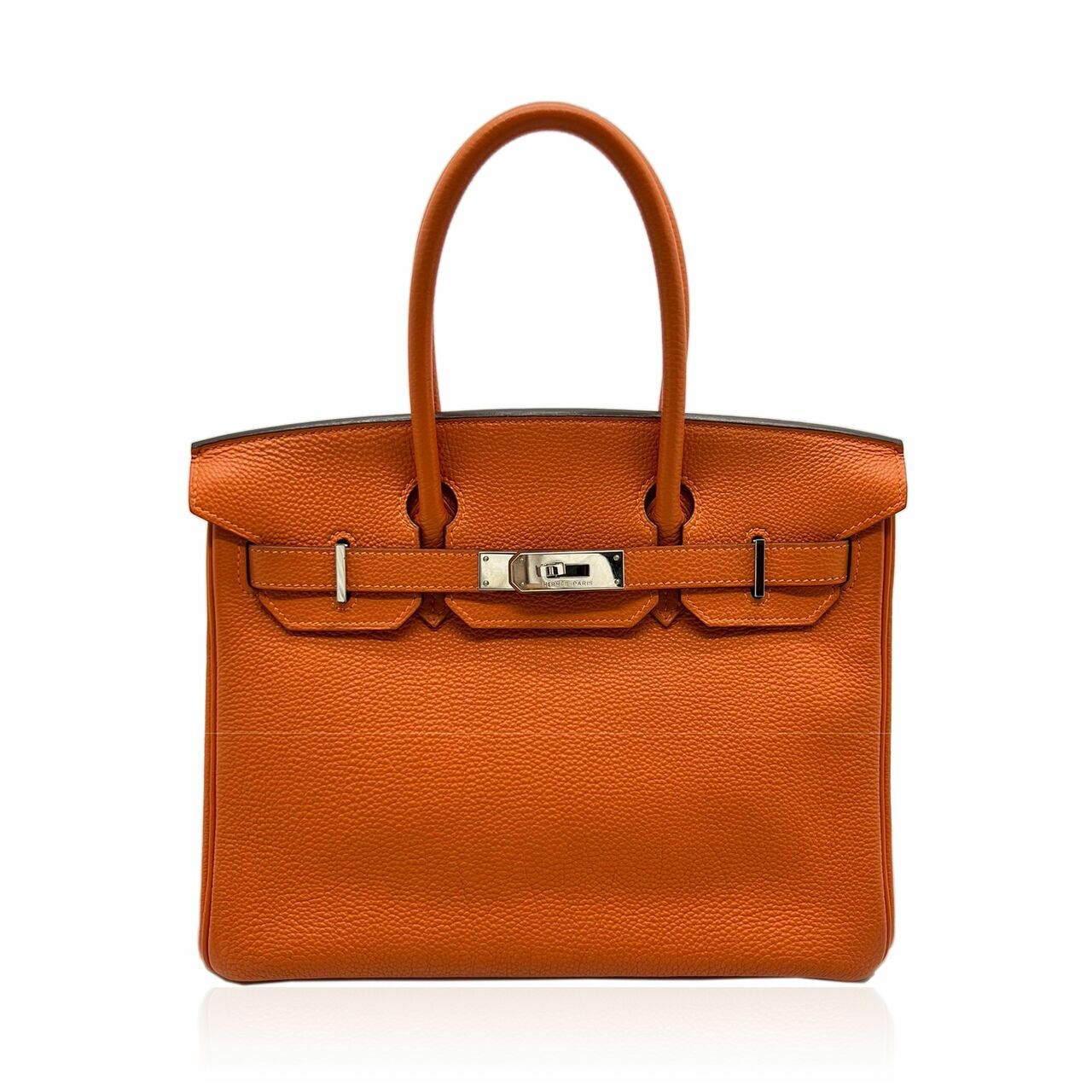 Hermes Birkin 30 Orange Togo Phw #I Hand Bag