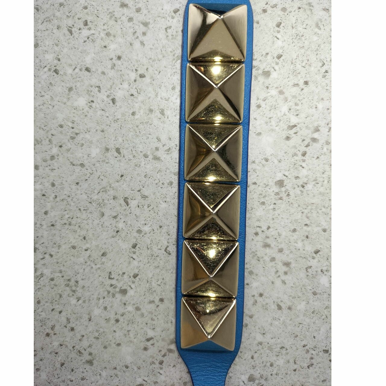 Valentino Garavani Rockstud Leather Bracelet in Blue