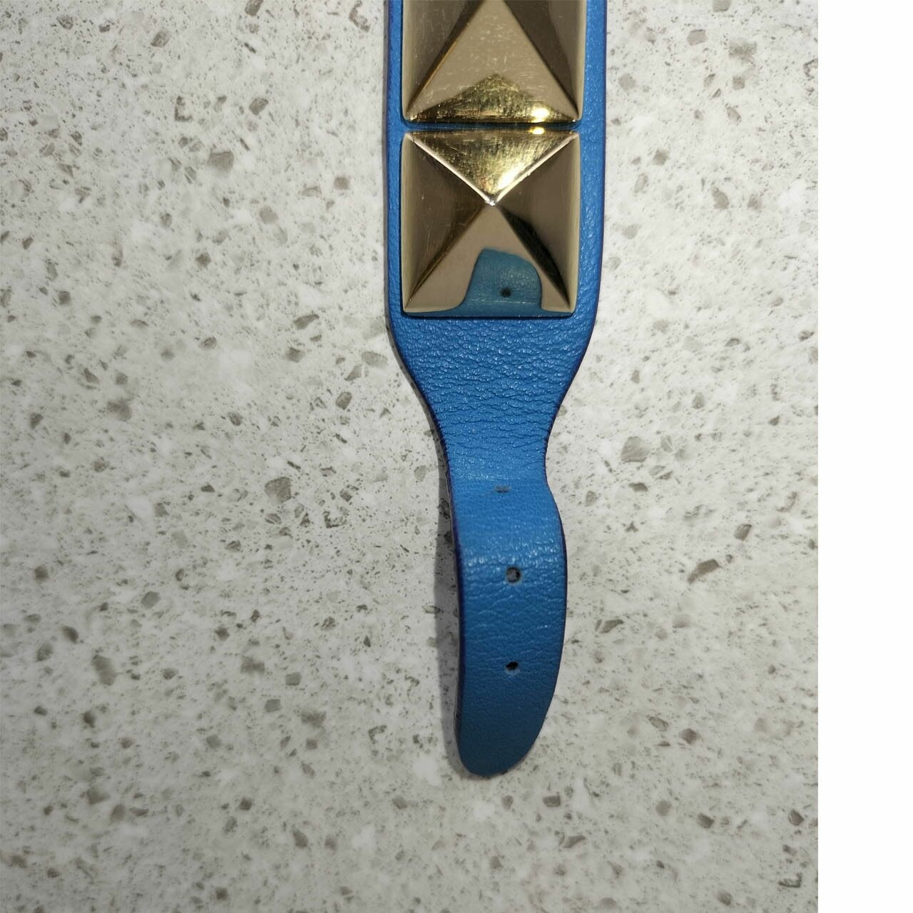 Valentino Garavani Rockstud Leather Bracelet in Blue