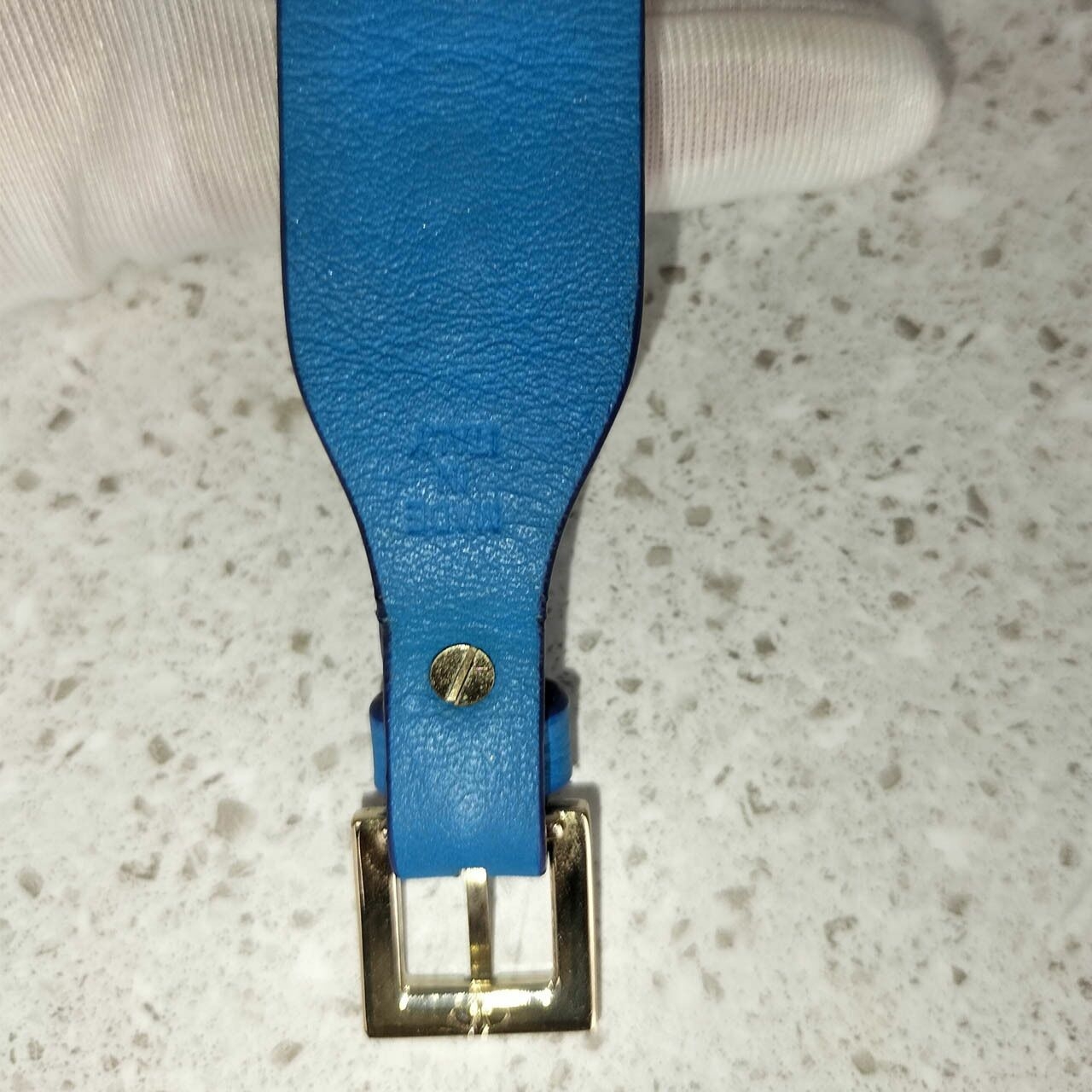 Valentino Garavani Rockstud Leather Bracelet in Blue