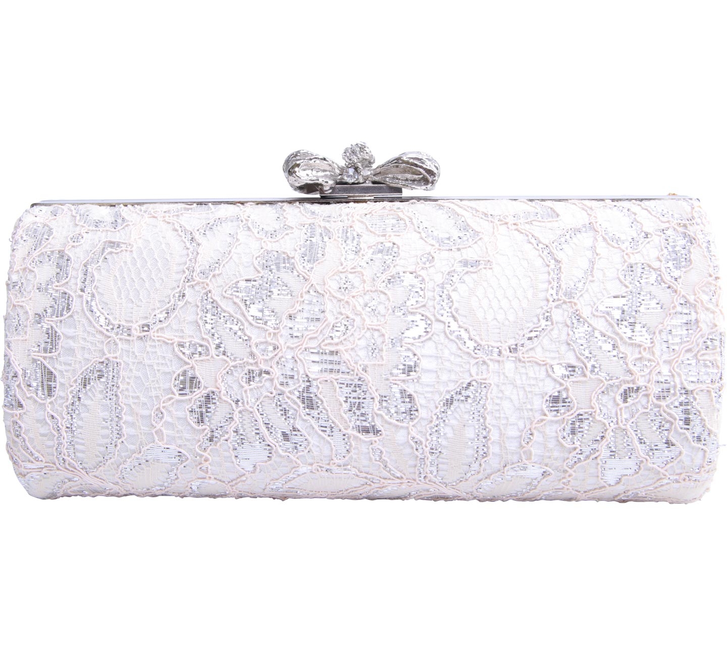 Forever New Cream Lace Clutch