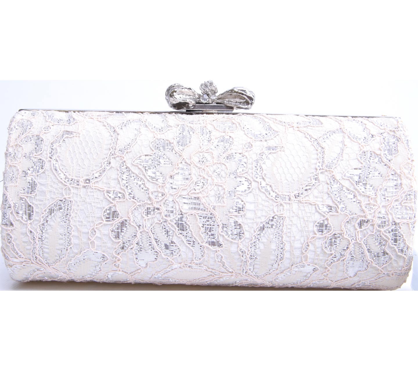 Forever New Cream Lace Clutch