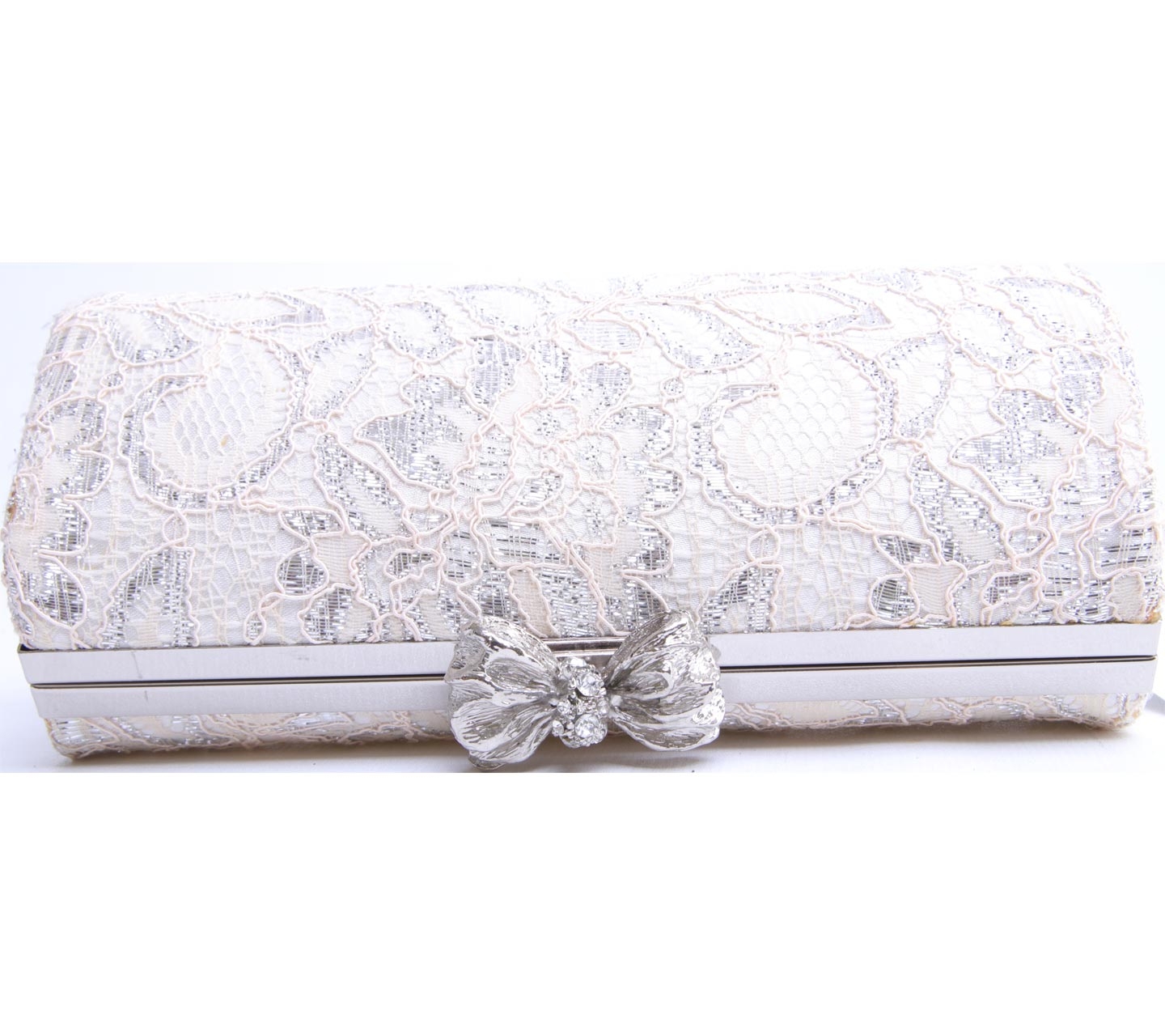 Forever New Cream Lace Clutch