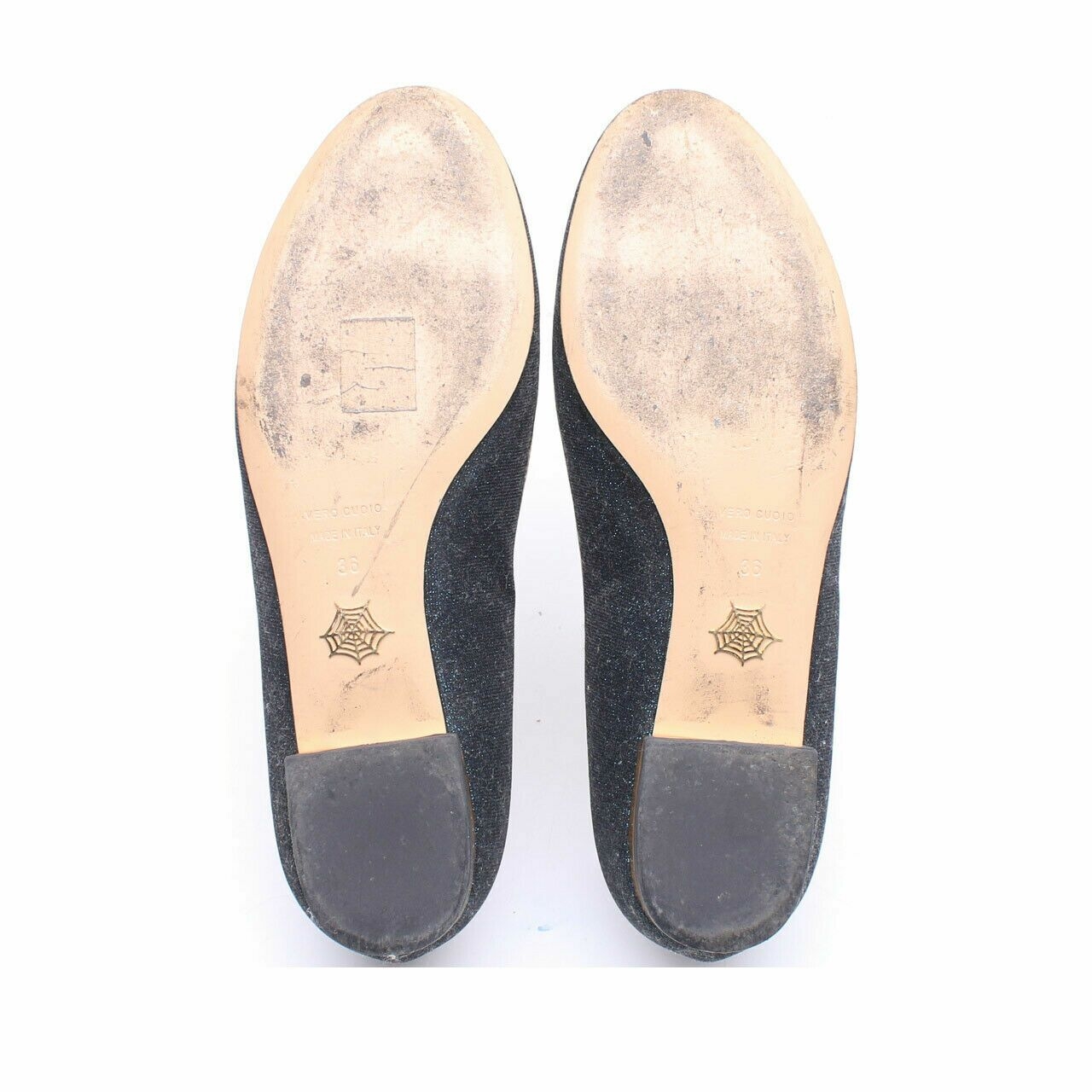 Charlotte Olympia Black / Gold Kitty Flats Shoes