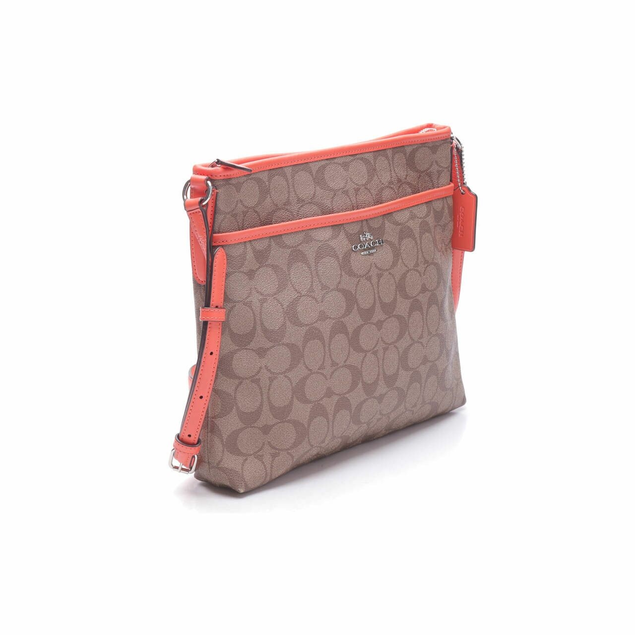 Coach Signature Brown Orange Crossbody Bag