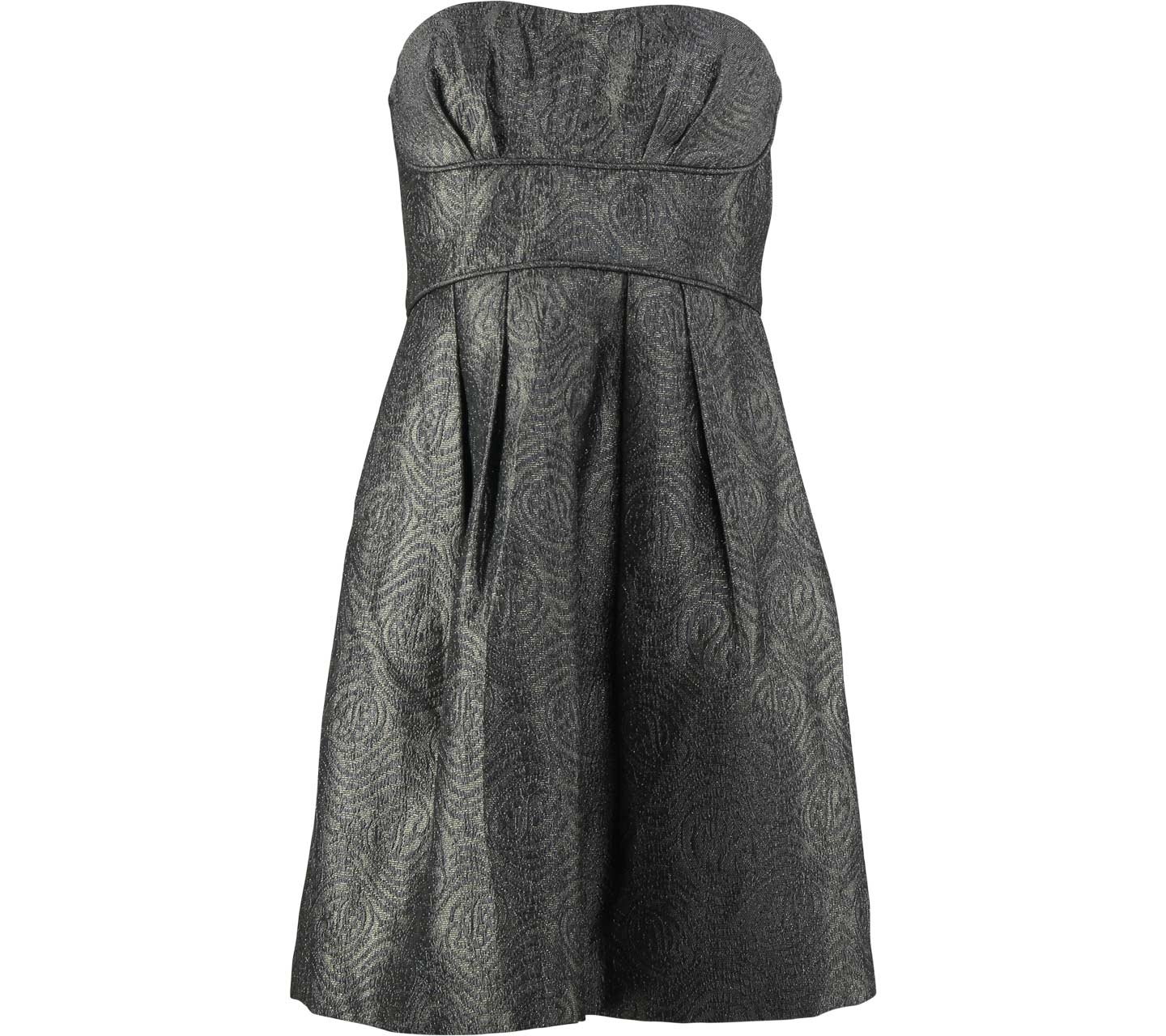 BCBG Maxazria Grey And Gold Tube Mini Dress