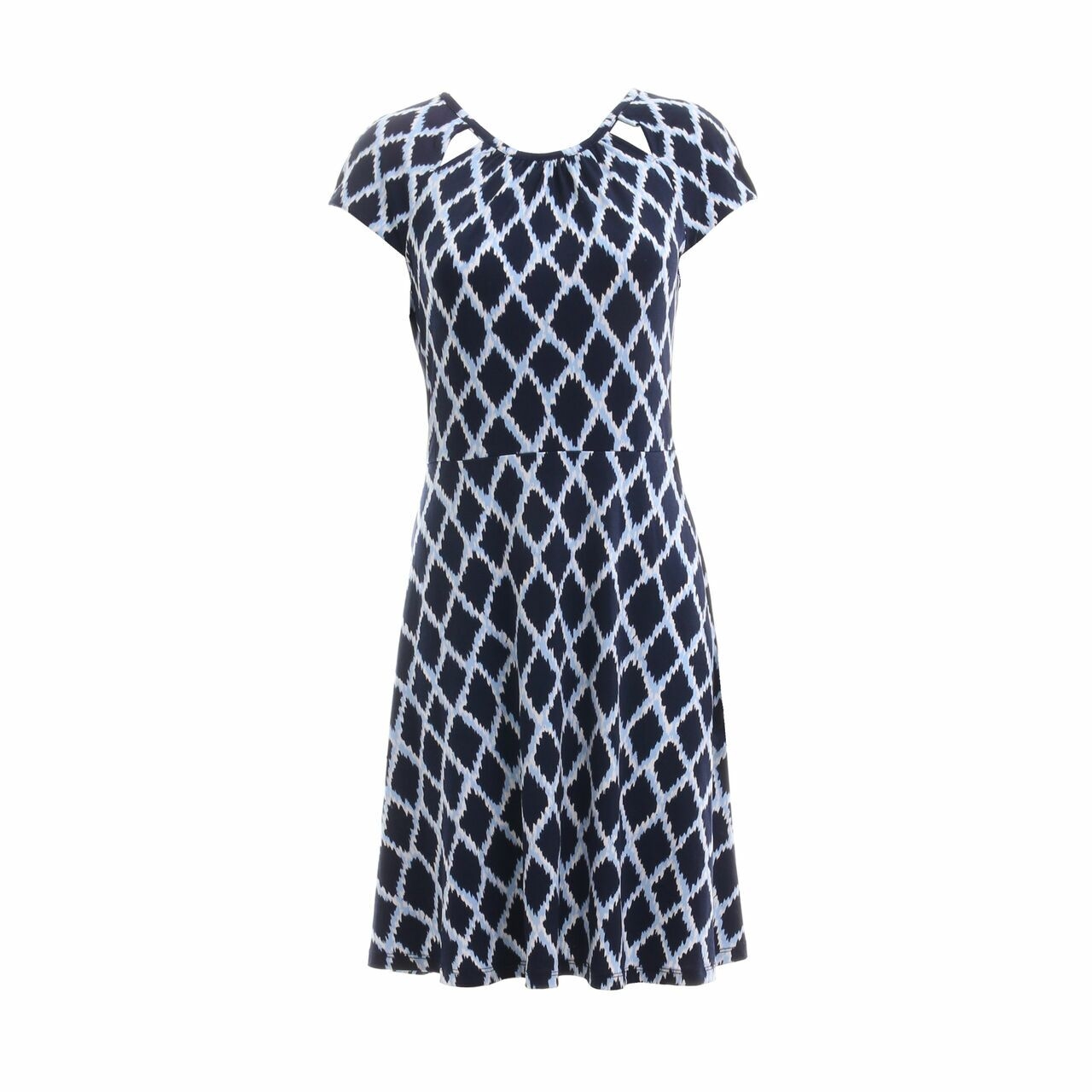 Michael Kors Navy Blue Multi Pattern Mini Dress