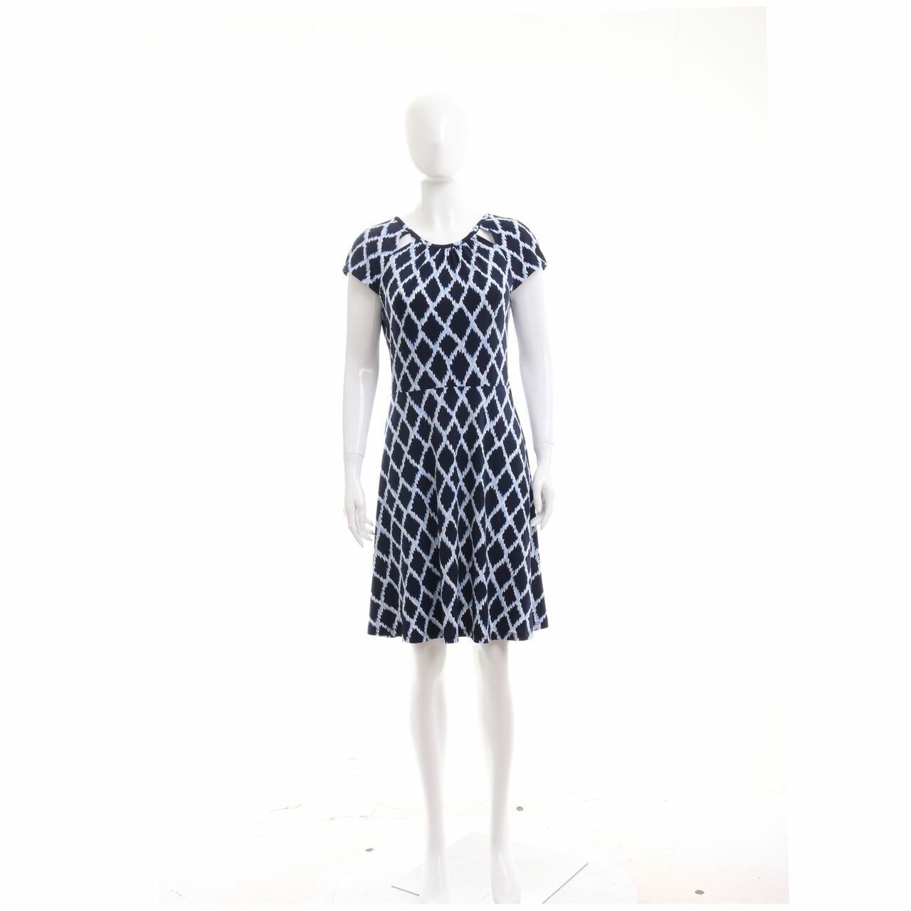 Michael Kors Navy Blue Multi Pattern Mini Dress