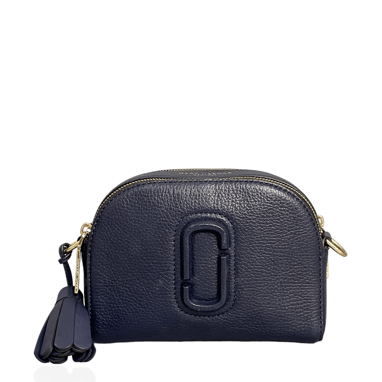 Marc Jacobs Shutter Camera Navy Pebbled Leather GHW Sling Bag