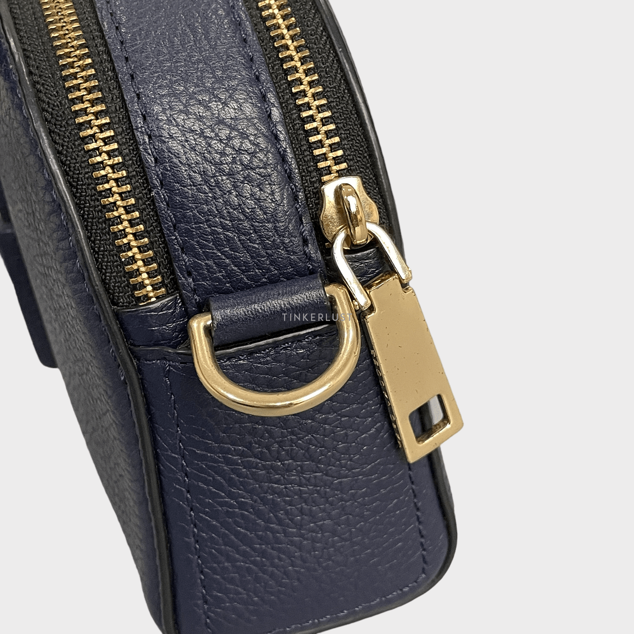 Marc Jacobs Shutter Camera Navy Pebbled Leather GHW Sling Bag