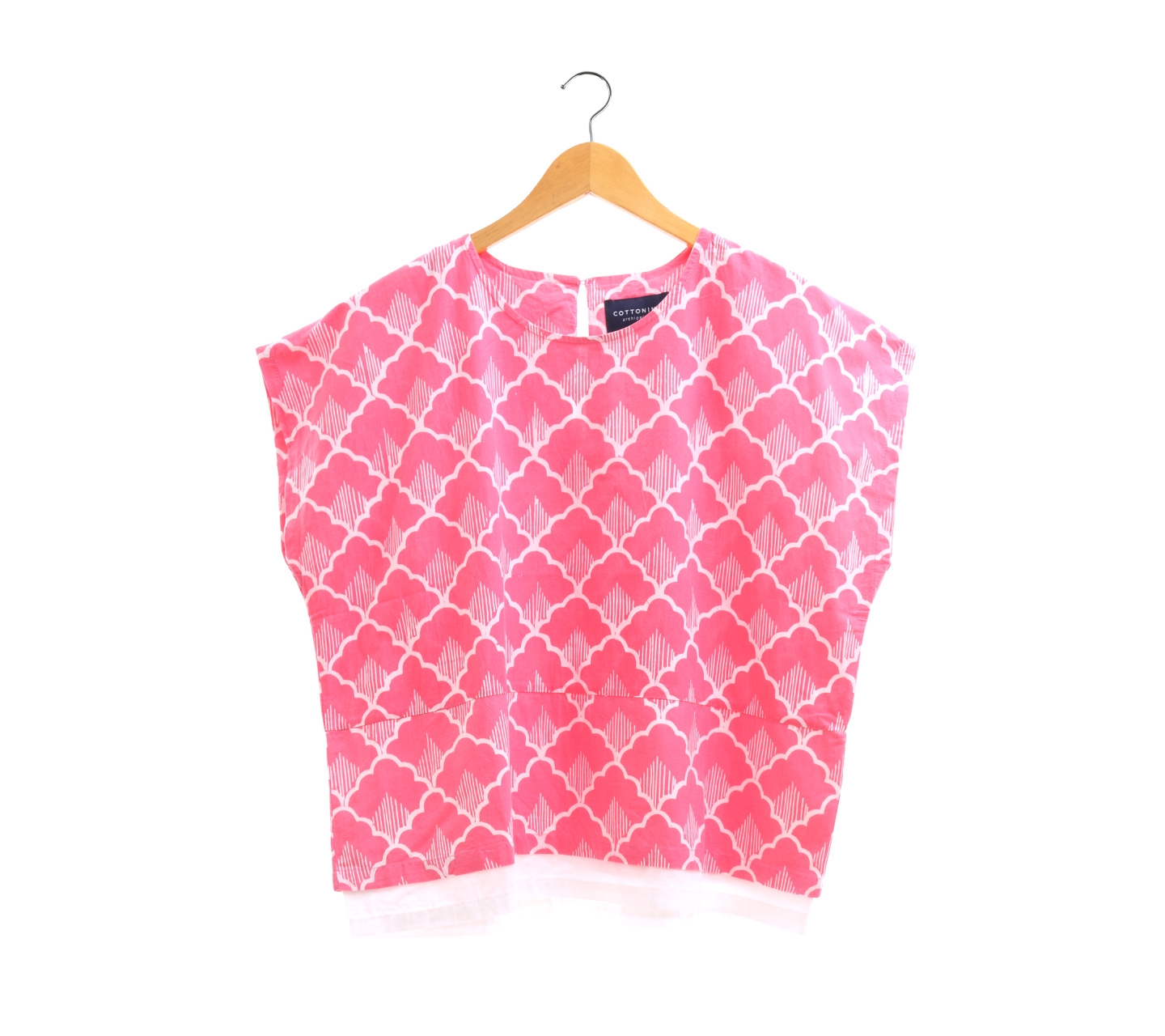 Cotton Ink Pink & White Pattern Blouse