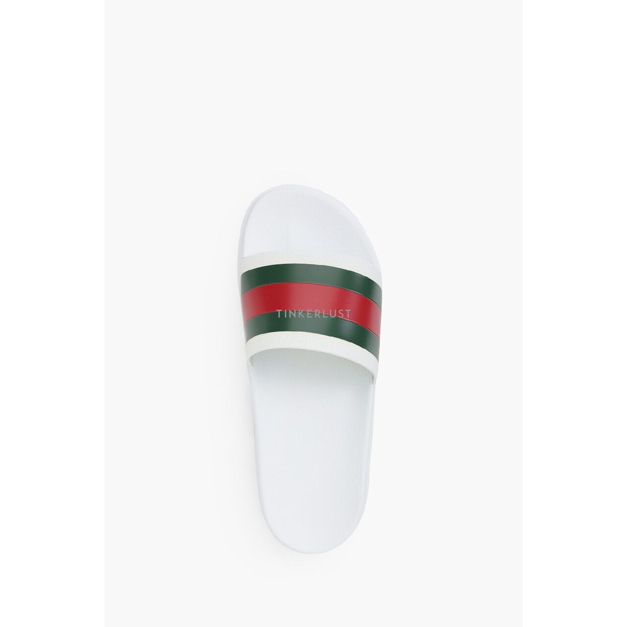 Gucci Men Web in White Slides Sandals