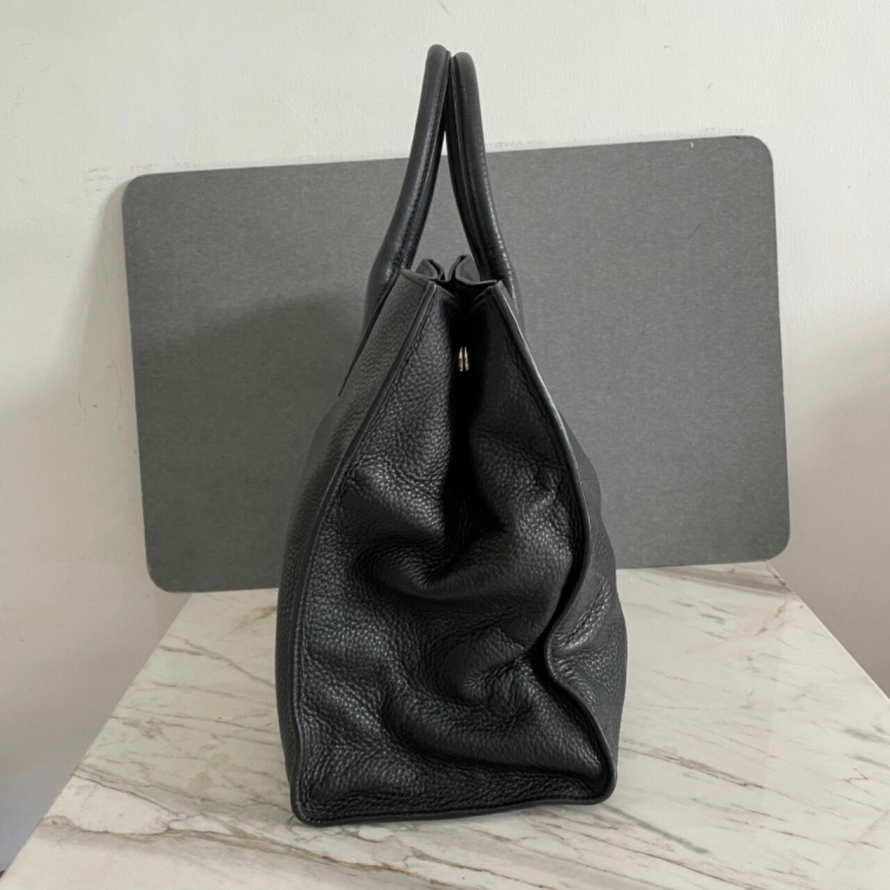 Prada Black Triangle Logo Tote Bag