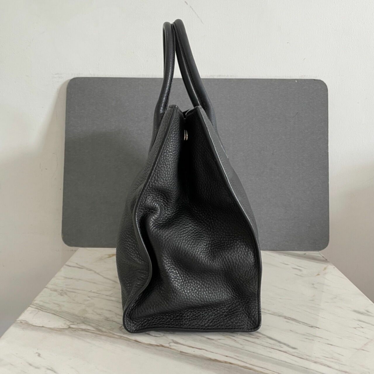 Prada Black Triangle Logo Tote Bag