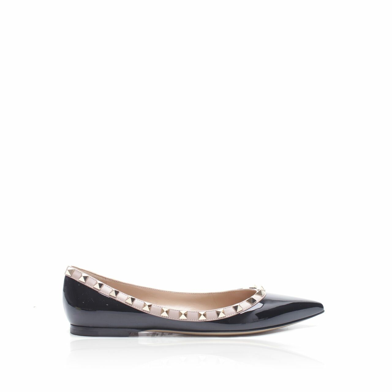 Valentino Garavani Black Rockstud Ballerina Flats