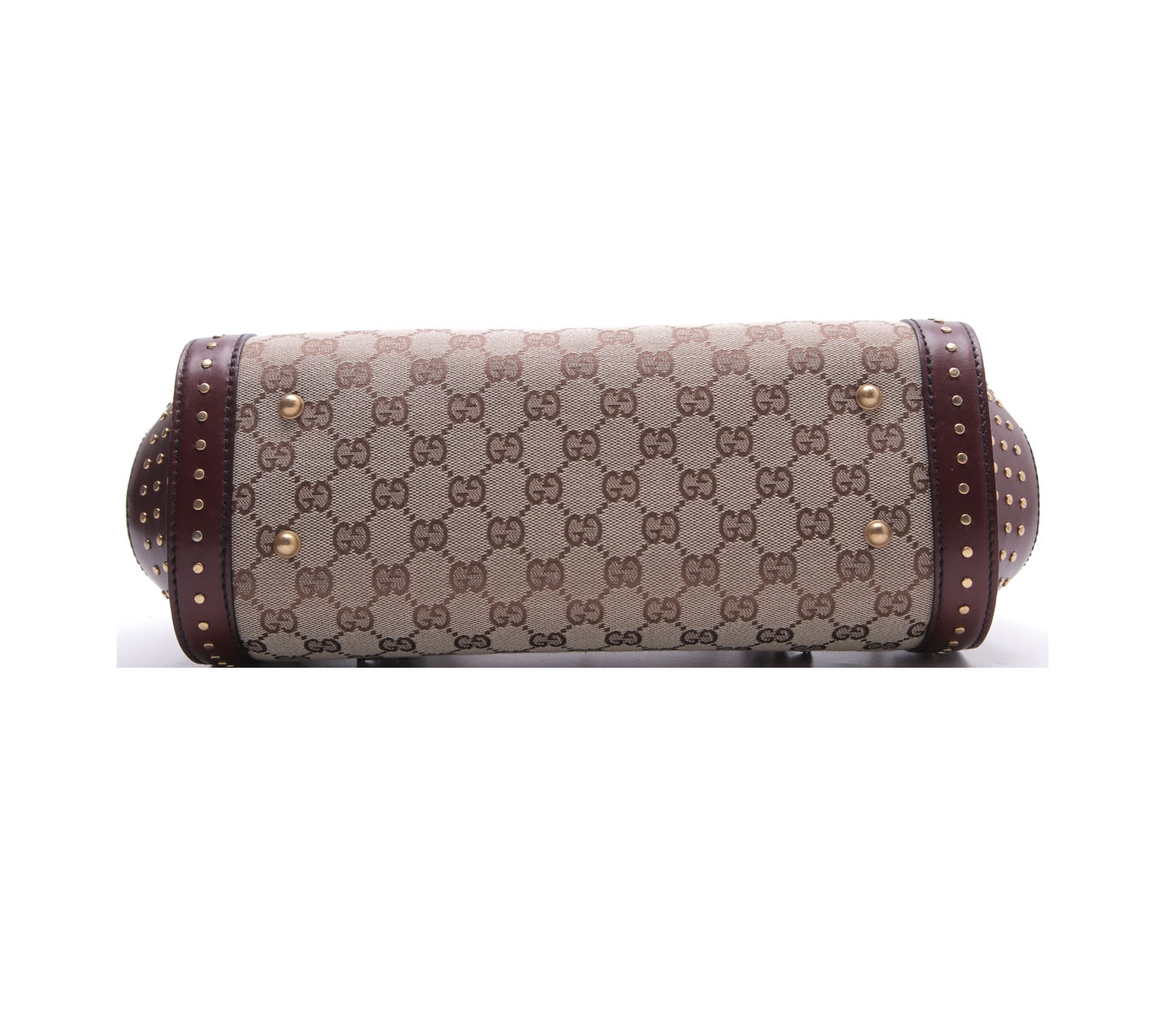 Gucci Wine & Brown Bamboo Bullet Handbag